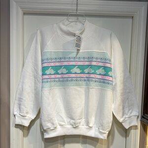 NWT White and Pink Patterned Women’s Sweatshirt